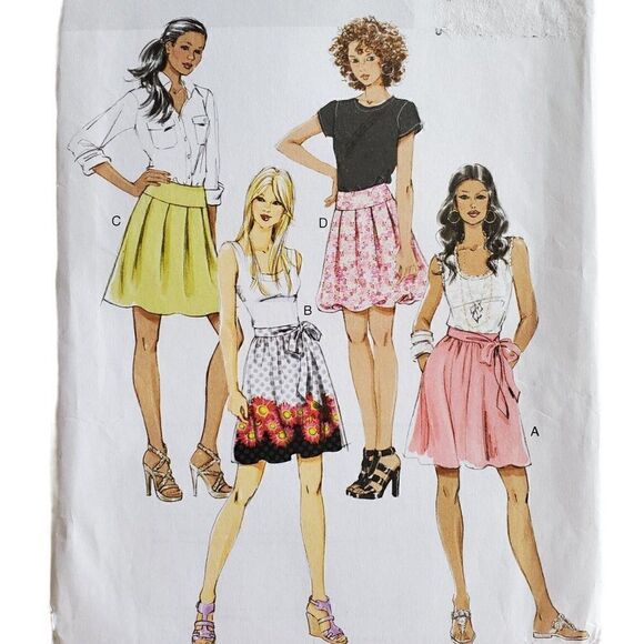 10s Butterick Pattern B5613 Uncut Short Above Knee Flare Skirt Sz 6 8 10 12 - Picture 1 of 3